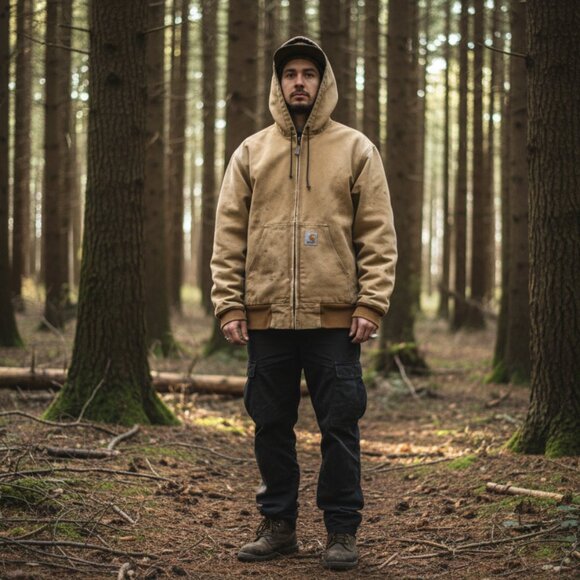 Vintage Baggy Carhartt Duck Canvas Streetwear Jacket L/XL Distressed Work Grunge - Picture 3 of 11